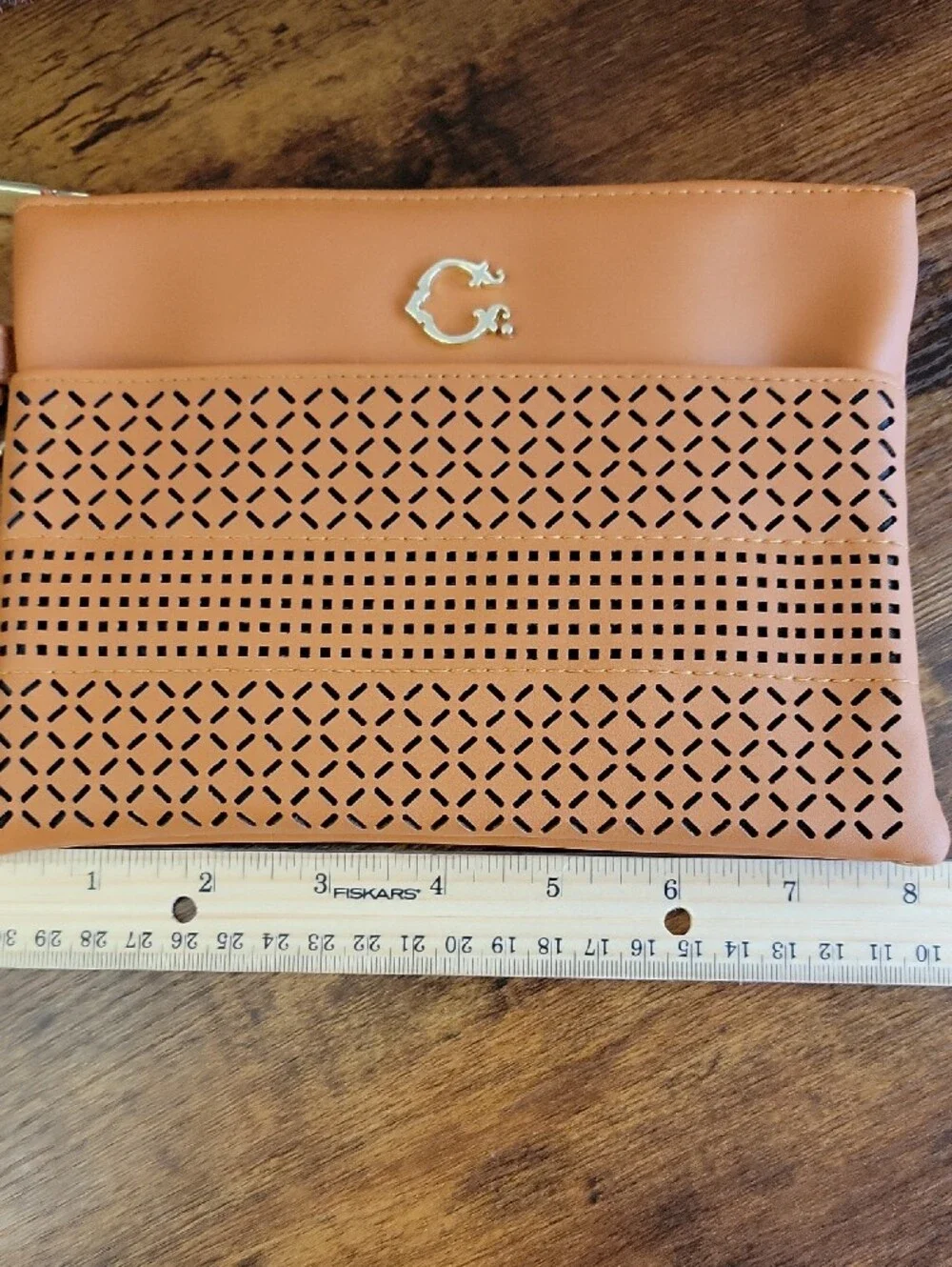 NWT C. Wonder Perforated Wristlet and Bag Charm Set In Gift Box
